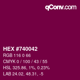 カラーコード: HEX #740042 | qconv.com
