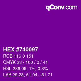Color code: HEX #740097 | qconv.com