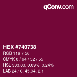 Farbcode: HEX #740738 | qconv.com