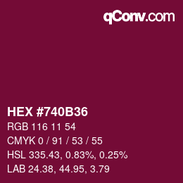 Color code: HEX #740B36 | qconv.com