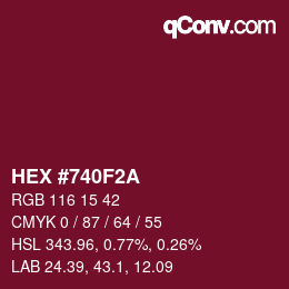 Color code: HEX #740F2A | qconv.com