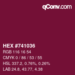 Color code: HEX #741036 | qconv.com