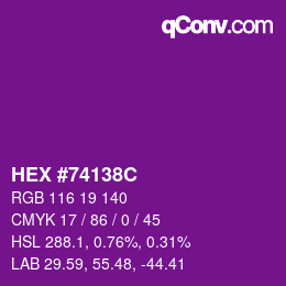 Color code: HEX #74138C | qconv.com