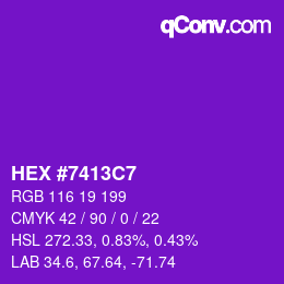 Color code: HEX #7413C7 | qconv.com