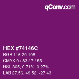 Color code: HEX #74146C | qconv.com
