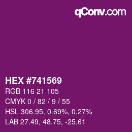 カラーコード: HEX #741569 | qconv.com
