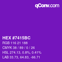 Color code: HEX #7415BC | qconv.com