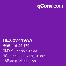 颜色代码: HEX #7419AA | qconv.com