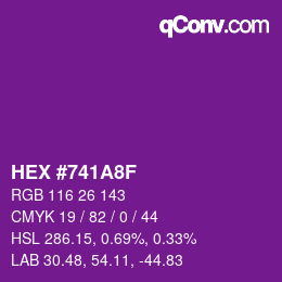 Color code: HEX #741A8F | qconv.com