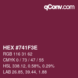 Color code: HEX #741F3E | qconv.com