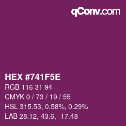 Color code: HEX #741F5E | qconv.com