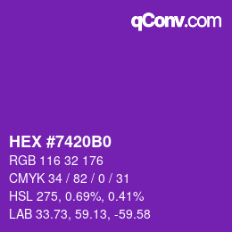 Color code: HEX #7420B0 | qconv.com