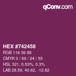 カラーコード: HEX #742458 | qconv.com