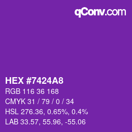 Color code: HEX #7424A8 | qconv.com