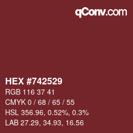 Color code: HEX #742529 | qconv.com
