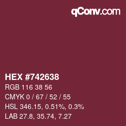 Color code: HEX #742638 | qconv.com
