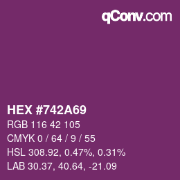 颜色代码: HEX #742A69 | qconv.com