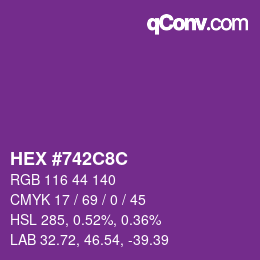 Color code: HEX #742C8C | qconv.com