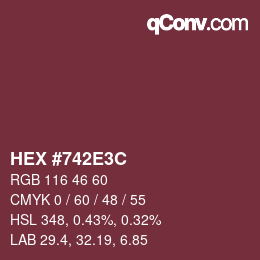 Color code: HEX #742E3C | qconv.com