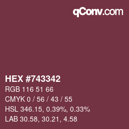 Color code: HEX #743342 | qconv.com