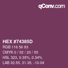 カラーコード: HEX #74385D | qconv.com