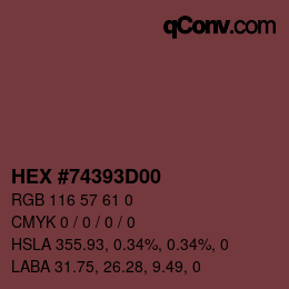 Código de color: HEX #74393D00 | qconv.com