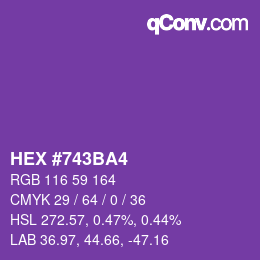 カラーコード: HEX #743BA4 | qconv.com