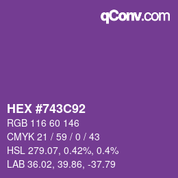 Color code: HEX #743C92 | qconv.com