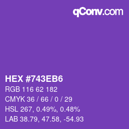 Color code: HEX #743EB6 | qconv.com