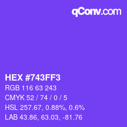 Código de color: HEX #743FF3 | qconv.com