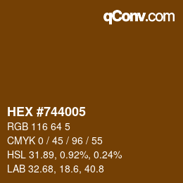 Farbcode: HEX #744005 | qconv.com