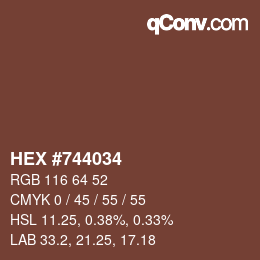カラーコード: HEX #744034 | qconv.com