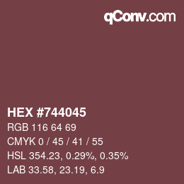 カラーコード: HEX #744045 | qconv.com