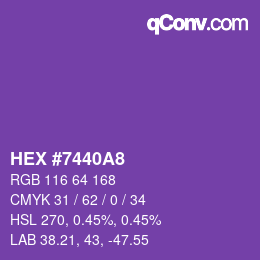 Color code: HEX #7440A8 | qconv.com