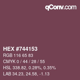 カラーコード: HEX #744153 | qconv.com