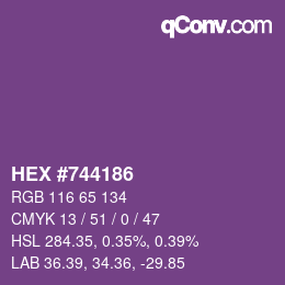 カラーコード: HEX #744186 | qconv.com