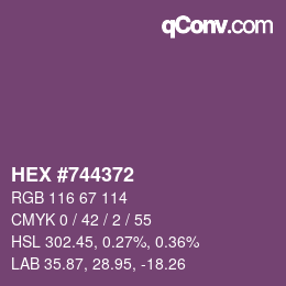 カラーコード: HEX #744372 | qconv.com