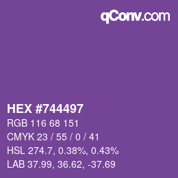 Color code: HEX #744497 | qconv.com