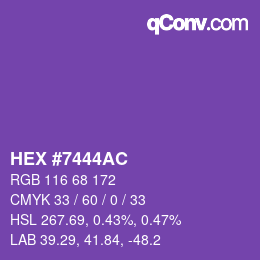 カラーコード: HEX #7444AC | qconv.com