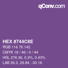 Código de color: HEX #744C8E | qconv.com