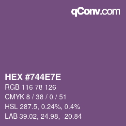 Color code: HEX #744E7E | qconv.com