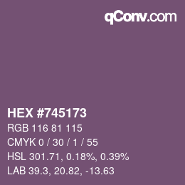 カラーコード: HEX #745173 | qconv.com