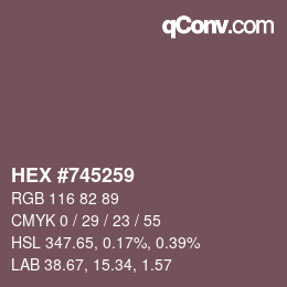 Color code: HEX #745259 | qconv.com