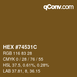 Código de color: HEX #74531C | qconv.com