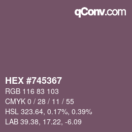 Color code: HEX #745367 | qconv.com