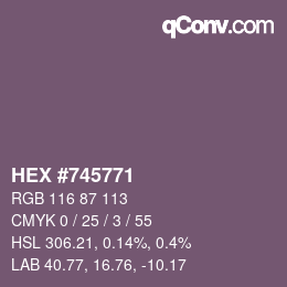 Color code: HEX #745771 | qconv.com