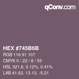 Color code: HEX #745B6B | qconv.com