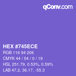 Color code: HEX #745ECE | qconv.com