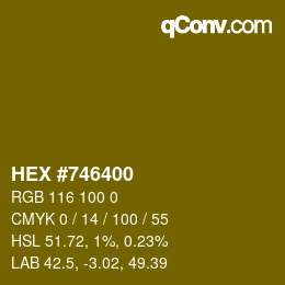 Color code: HEX #746400 | qconv.com