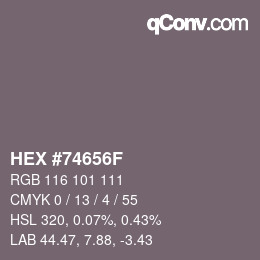 颜色代码: HEX #74656F | qconv.com